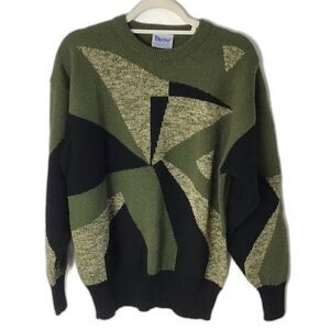 David Meister Vintage 80s Womens Wool Ski Sweater Hong Kong Size Large NWT